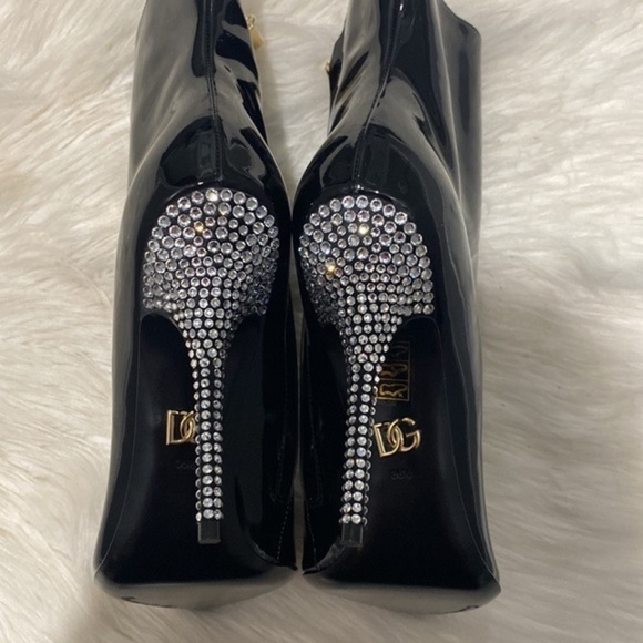 New Dolce & Gabbana Patent Leather ankle boots with fusible rhinestones size 36 - Picture 13 of 17